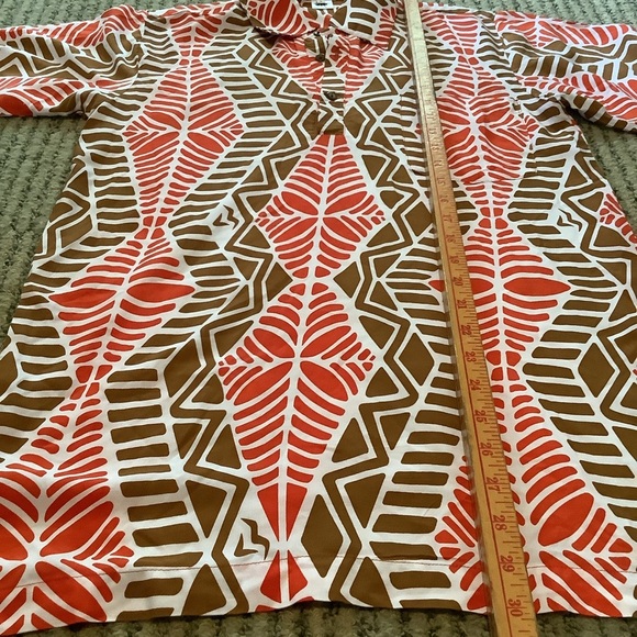 Missing Polynesia Pullover Top Small Adult Orange Brown - Picture 5 of 7